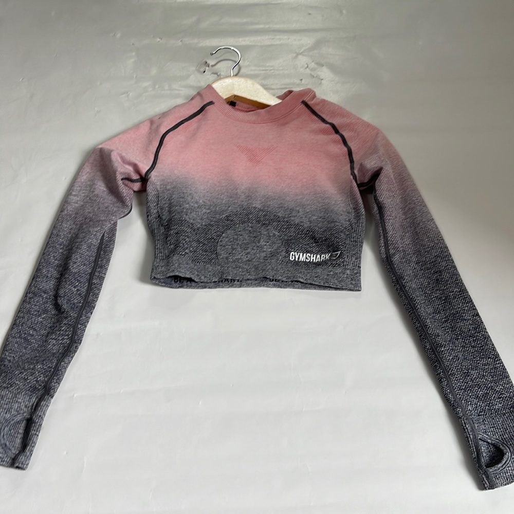 Gymshark pink and dark purple crop top